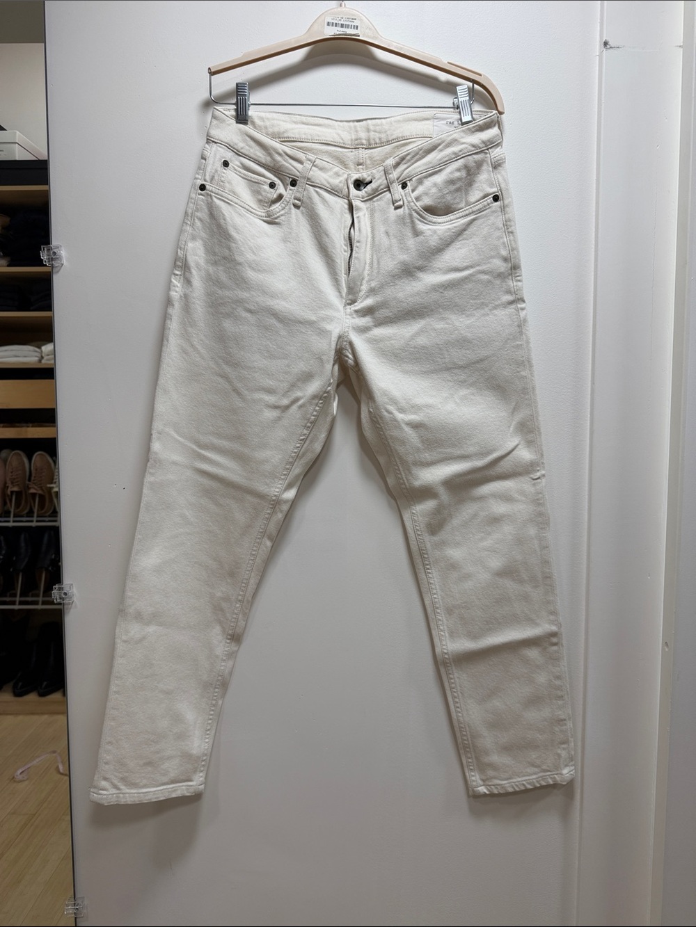 Men's Cream Straight-Leg Jeans Rag & Bone